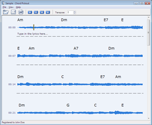 A program to recognize chords in a song